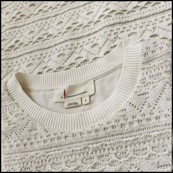 Anthropologie Ivory Lace Sleeveless Dress Size S - Picture 5 of 7